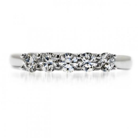 wedding photo - Hearts On Fire Luxry Five Stone Diamond Wedding Ring 