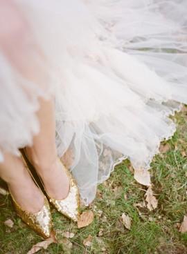 Wedding - Золотые Блестки На Свадебная Обувь 