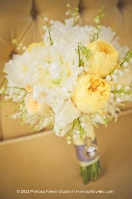 Wedding - White And Yellow Bouquet 