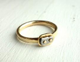 Wedding - One of a Kind Handmade 14k Recycled Gold and Iron Alternative Engagement Ring