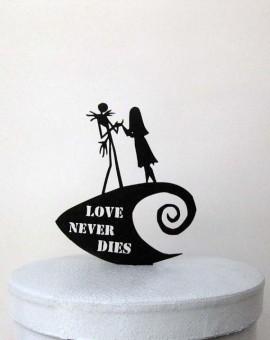 Wedding - Wedding Cake Topper -The Nightmare Before Christmas jack and Sally with Love Never Dies