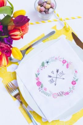 Wedding - DIY True Love Flower Napkin For Wedding Decor 