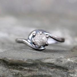 Wedding - Raw Diamond Ring - Uncut Rough Diamond Gemstone - Diamond Engagement Rings - Conflict Free - Raw Gemstone - April Birthstone - Promise Ring