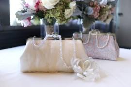 Wedding - Bridal Clutch with Champagne Tulle and Swarovski crystals  8-inch LAFORET