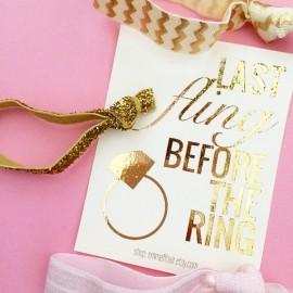 Wedding - 1 Set of Three Hair Ties Bachelorette Party Favors Accessories Small Gift  Her Bridesmaids Leopard Glitter Hot Pink Creaseless Gold Foil