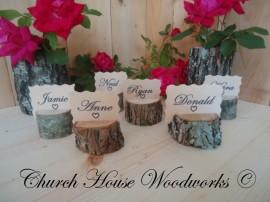 Wedding - 12 rustic place card holders, tree card holders, place holders, rustic wedding decor, wood place card holder, rustic wedding supplies
