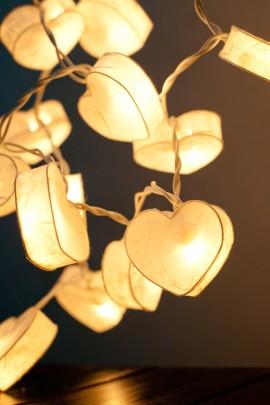 Wedding - 20 Battery Powered LED Romantic White Heart Paper Lantern String Lights for Party Wedding and Decorations