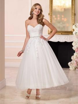 Wedding - Sweetheart A-line Tea Length Wedding Dress - LightIndreaming.com