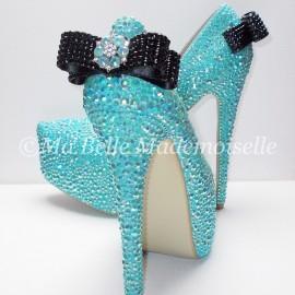 Wedding - Bling Blue Wedding Shoes, Bling Shoes, Crystal Bridal Shoes, Wedding Shoes, Bow Wedding Shoes, Bow Bridal Shoes, Rhinestone Wedding Shoes