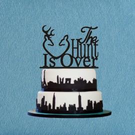 Wedding - The Hunt Is Over Cake Topper Decoration,Hunting Wedding Cake Topper,Romantic Cake Topper,Funny Wedding Cake Toppper