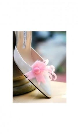 Wedding - Shoe Clips Breast Cancer Awareness. Feminine Bride Bridal Bridesmaid Couture, Beautiful Stylish Felt, Hope Care Love Faith Courage, Get Well