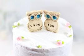 Wedding - Owl Wedding cake topper Love you owls Birthday gift Anniversary gift Engagement gift