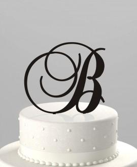 Wedding - Wedding Cake Topper Couples Initial or Birthday Initial, Acrylic Cake Topper