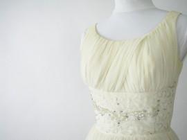 Wedding - Vintage 1950's Ivory Grecian Gown Party Prom Wedding Dress, Modern Size 4, XSmall