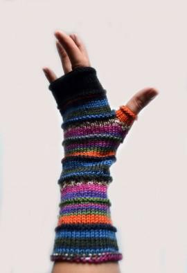 Wedding - Merino Wool Fingerless gloves - Wool Arm warmers - Fingerless gloves - Fashion Gloves - Rainbow Fingerless Gloves nO 63.