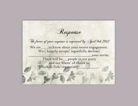 Wedding - DIY Rustic Wedding RSVP Template Editable Word File Instant Download Rsvp Template Printable RSVP Cards Silver Rsvp Card Leaf Floral Rsvp