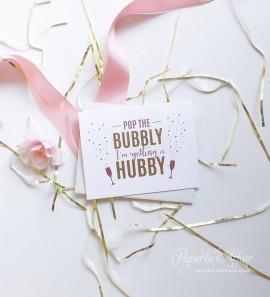 Wedding - Cute Will You Be My Bridesmaid Cards - Bridesmaid Proposal - Be My Maid of Honor - Pop The Bubbly I'm Getting a Hubby - Pink and Gold Foil
