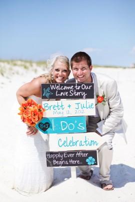 Wedding - Beach Wedding Signs.  Five Customized Directional Signs with Arrows. Wedding Ceremony, I Do's or Celebration. Welcome to Our Love Story.