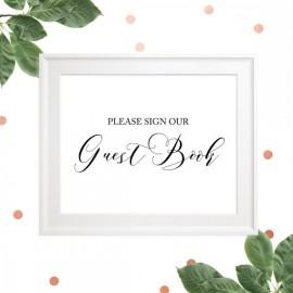 Wedding - Sign our Guest Book Sing-Printable Wedding Guest Book Sign-Rustic Wedding Decor-DIY Wedding Reception Sign-Calligraphy Wedding Sign