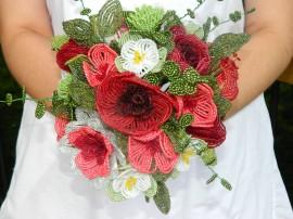 Wedding - French Beaded Flower Bouquet Arrangement
