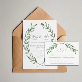 Wedding - Olive leaf Wedding Invitations