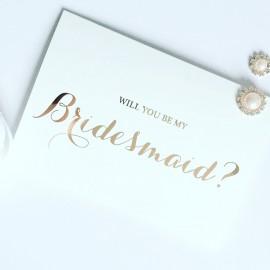 Wedding - Rose Gold Foil Effect Will You Be.......Cards