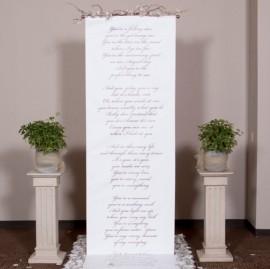 Wedding - Handwritten style wedding ceremony backdrop for your altar with vows, love poems and love songs