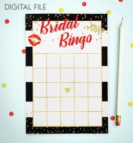 Wedding - Bingo Game Download Bridal Bingo Red Gold Foil Confetti Bridal Shower Bingo Printable Bridal Shower Bingo Game Instant Download idkbg5 - $5.50 USD