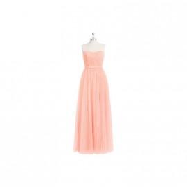 Wedding - Coral Azazie Kayley - Sweetheart Tulle, Lace And Chiffon Back Zip Floor Length Dress - Charming Bridesmaids Store