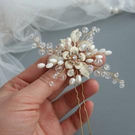 Wedding - Wedding hair pin, Bridal hair pin, Flower hair pin, Bridal hair accessory, Bridal flower pins, Wedding flower pin, Wedding hair accessories - $35.00 USD