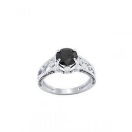 Wedding - Good-Looking 2.50 Ct Engagement Rings With Black Diamonds On The Side