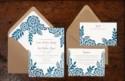 Emma + Paul’s Floral Block Printed Wedding Invitations