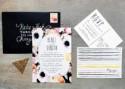 Renee + Duncan’s Bold Floral Watercolor Wedding Invitations