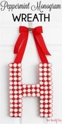 Peppermint Monogram Wreath + The Ultimate Holiday Idea Exchange