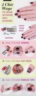 Manicure Monday: 3 Chic Ways to Wear Leftover Nail Stickers