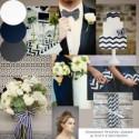 Knots and Kisses Wedding Stationery: Modern White, Grey & Navy Chevron Wedding Stationery & Inspiration