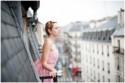 Romantic Pink wedding dress on the streets of Paris