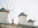 Greek engagement session amongst the windmills