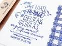 Chelsea + Nick's Hand Drawn Gingham Save the Dates