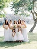 Romantic destination Hawaii wedding with pale blue bridesmaid dresses