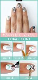 DIY Festival Nails: Tribal Print