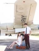 Vintage-Inspired Engagement Session at an Airplane Hangar: Katie + Robert