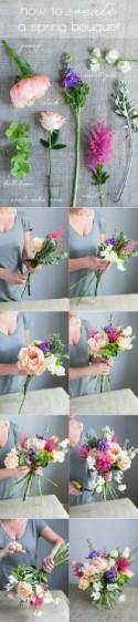 DIY Spring bouquet tutorial with peonies 
