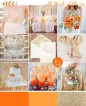 Contemporary orange & gold glitter wedding inspiration 