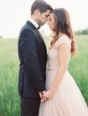 Blush pink elegant anniversary session with a Reem Acra gown - Wedding Sparrow 