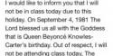 Student Asks To Skip Class, Because Beyoncé