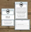 Knots and Kisses Wedding Stationery: Pale Blue & Black Vintage Cameo Wedding Stationery Collection
