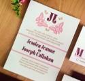 Jessica + Joe's Modern Butterfly Wedding Invitations