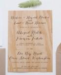 Modern Rustic Wood Veneer Wedding Invitations