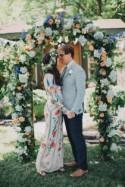 Romantic Boho-Inspired Wedding With A Vintage Patterned Dress 